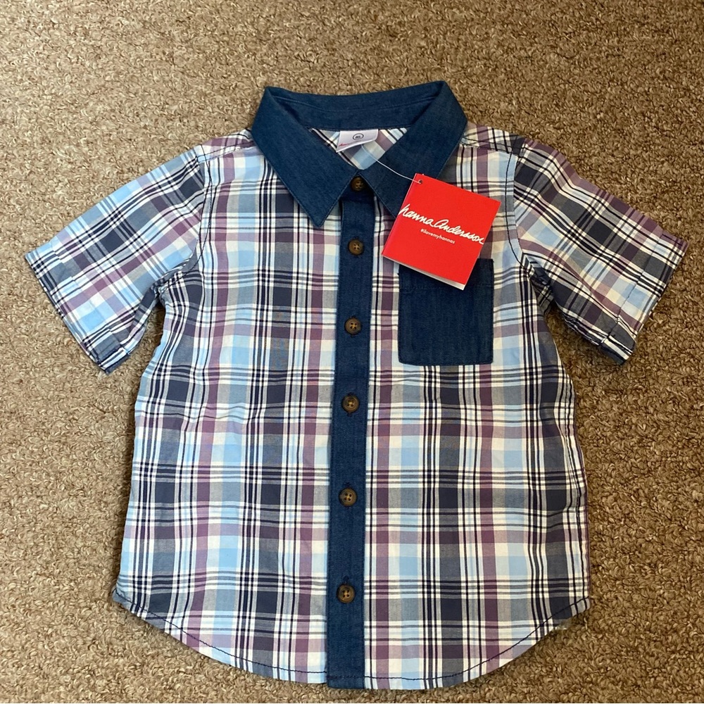 Hanna Andersson Boys Plaid Button Down Shirt
